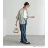n'OrLABELバックリボン5分袖シアーシャツ | osharewalker | 詳細画像7