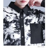 kOhAKU水彩画風アート柄ロングシャツ | osharewalker | 詳細画像10 