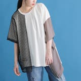 kOhAKU異素材アシメメッシュカットソー | osharewalker | 詳細画像10