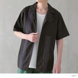 n'OrLABEL幾何学柄刺繍デザイン開襟シャツ | osharewalker | 詳細画像8 