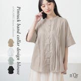 n'OrLABELピンタックバンドカラーブラウス | osharewalker | 詳細画像1 