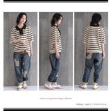 somari imaginationボーダー柄フリルニットポロシャツ | osharewalker | 詳細画像6