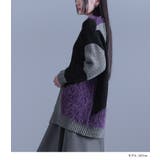 kOhAKU切り替え配色モードシャギーニットトップス | osharewalker | 詳細画像5 