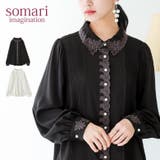 somari imaginationカットワーク刺繍ピンタックブラウス | osharewalker | 詳細画像1 