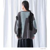 kOhAKU配色シアー切替フリンジデザインニット | osharewalker | 詳細画像9 