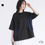 n'OrLABEL異素材ドットデザインシアー切替シャツ | osharewalker | 詳細画像1