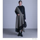 kOhAKU無地×ストライプ切替デザインアシメワンピース  | osharewalker | 詳細画像9 