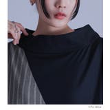 kOhAKU無地×ストライプ切替デザインアシメワンピース  | osharewalker | 詳細画像10 