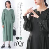 n'OrLABELウエストタックデザインワンピース | osharewalker | 詳細画像1