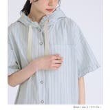 somari imaginationストライプ柄フリルフード付きシャツワンピース | osharewalker | 詳細画像5
