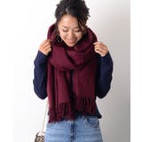 バーガンディー | ≪しっかり厚手♪≫ウールタッチ無地＆タータンチェック大判ストール マフラー スヌ… | REAL STYLE