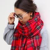 レッドチェック | ≪しっかり厚手♪≫ウールタッチ無地＆タータンチェック大判ストール マフラー スヌ… | REAL STYLE