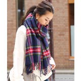 ネイビーチェック | ≪しっかり厚手♪≫ウールタッチ無地＆タータンチェック大判ストール マフラー スヌ… | REAL STYLE
