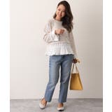 ワイドスリーブフリルシャツレイヤード風ミックスニット レディース トップス | REAL STYLE | 詳細画像3 