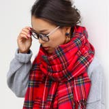 ≪しっかり厚手♪≫ウールタッチ無地＆タータンチェック大判ストール マフラー スヌ… | REAL STYLE | 詳細画像14 