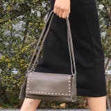 グレー | 2wayリアルレザースタッズショルダーバッグ レディース 鞄 | REAL STYLE