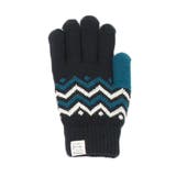 じぐざく柄ブルー | 手袋 レディース 防寒 | REAL STYLE