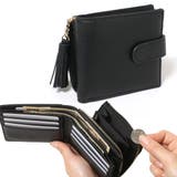 ブラック | 二つ折り財布 L字ファスナー レディース | REAL STYLE