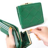 グリーン | がま口財布 レディース 二つ折り財布 | REAL STYLE
