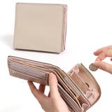 アイボリー×ピンク | 二つ折り財布 レディース ウォレット | REAL STYLE