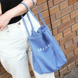 ブルー | DELIGHTプリントキャンバストートバッグ 小さめ 布 | REAL STYLE