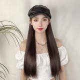 ダークブラウン×ストレート | 帽子付きウィッグ レディース かつら | REAL STYLE