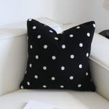 ブラック×ドット | クッションカバー 45×45 冬 | REAL STYLE