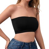 ブラック | チューブトップ レディース カップなし | REAL STYLE