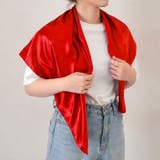 レッド | スカーフ 大判 90×90 | REAL STYLE
