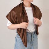 ダークブラウン | スカーフ 大判 90×90 | REAL STYLE