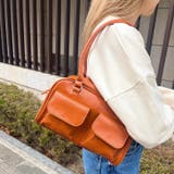キャメル | ミニボストンバッグ 横長バッグ ハンドバッグ | REAL STYLE