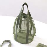 オリーブグリーン | メッシュバッグ 大容量 巾着バッグ | REAL STYLE