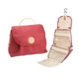 コーラルレッド | トラベルポーチ 吊り下げ フック付き | REAL STYLE