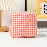 チェック×リボン(コーラル) | ミニポーチ 小物入れ ポーチ | REAL STYLE