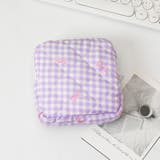 チェック×リボン(パープル) | ミニポーチ 小物入れ ポーチ | REAL STYLE