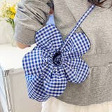 ブルーチェック | ショルダーバッグ レディース 巾着バッグ | REAL STYLE