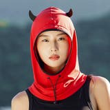 レッド | フェイスカバー フェイスマスク 日よけ帽子 | REAL STYLE