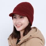 レッド | ニット帽 ニットキャップ 耳当て付き帽子 | REAL STYLE