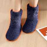 ネイビー | ルームシューズ かかと付き 冬 | REAL STYLE