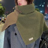 オリーブグリーン×カーキベージュ | スヌード マフラー レディース | REAL STYLE