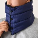 ネイビー | ネックウォーマー ボタン付き 前開き | REAL STYLE