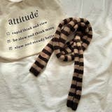 モカブラウン×ベージュ | マフラー スカーフ ストール | REAL STYLE