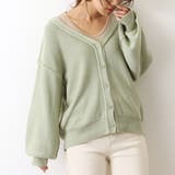 ミント(026) | Vネックボリュームスリーブニットカーディガン レディース トップス | REAL STYLE