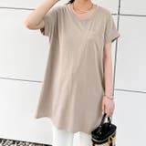 ベージュ【ロールスリーブ】 | Tシャツ レディース 半袖 | REAL STYLE