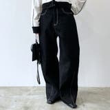 ブラック | デニムパンツ レディース ワイド | REAL STYLE