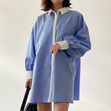 ブルー | シャツワンピース レディース 長袖 | REAL STYLE