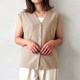 べージュ | ベスト ジレ ノーカラー | REAL STYLE