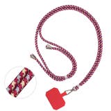 ワインレッド×ベージュ | スマホ ショルダーストラップ ホルダー | REAL STYLE