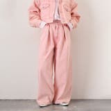 ピンク(2) | デニムパンツ レディース ワイド | REAL STYLE
