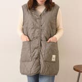 グレージュ | ロングベスト レディース 秋 | REAL STYLE